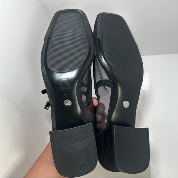Zara Women's Black Mary Jane Block Mesh Casual Heels, NWT, Size 40 - Picture 5 of 12